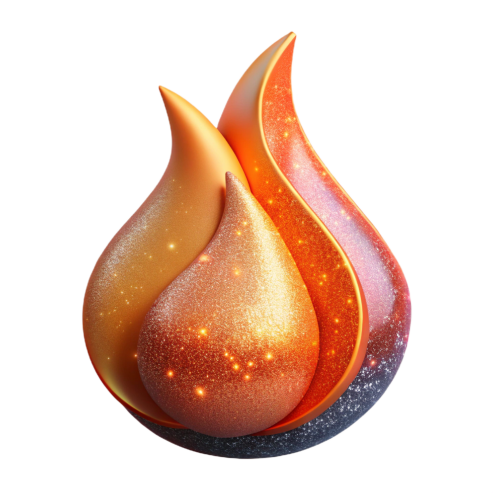 wonderful classic Flame with Red and Orange Gradient Isolated authentic png