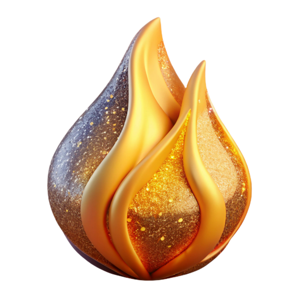 serene creative Flame with Yellow and Orange Hues Isolated high resolution png