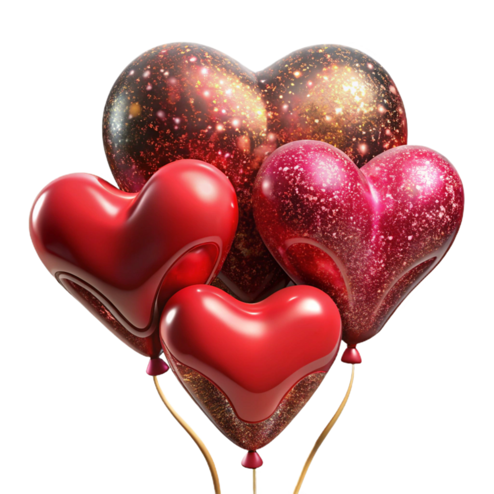 wonderful contemporary Floating Balloons Heart Shaped Red Isolated original png