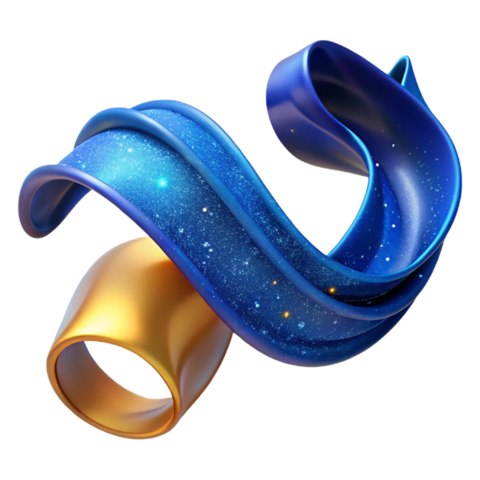 magnificent abstract Flowing Blue Ribbon Transparent Background original png