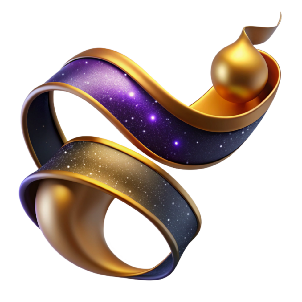 elegant minimalist Flowing Ribbon Isolated on Transparent Background with Elegant Curves high resolution png