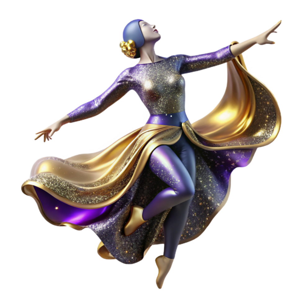 impressive artistic Fluid Contemporary Dance Movement Isolated with Soft Lighting high resolution png