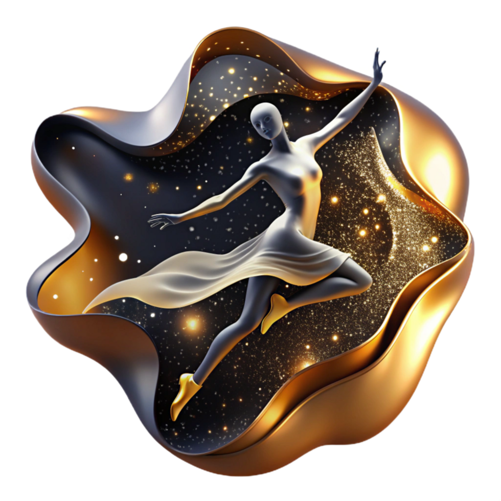 magnificent abstract Fluid Contemporary Dance Silhouette Cutout with Soft Lighting high quality png