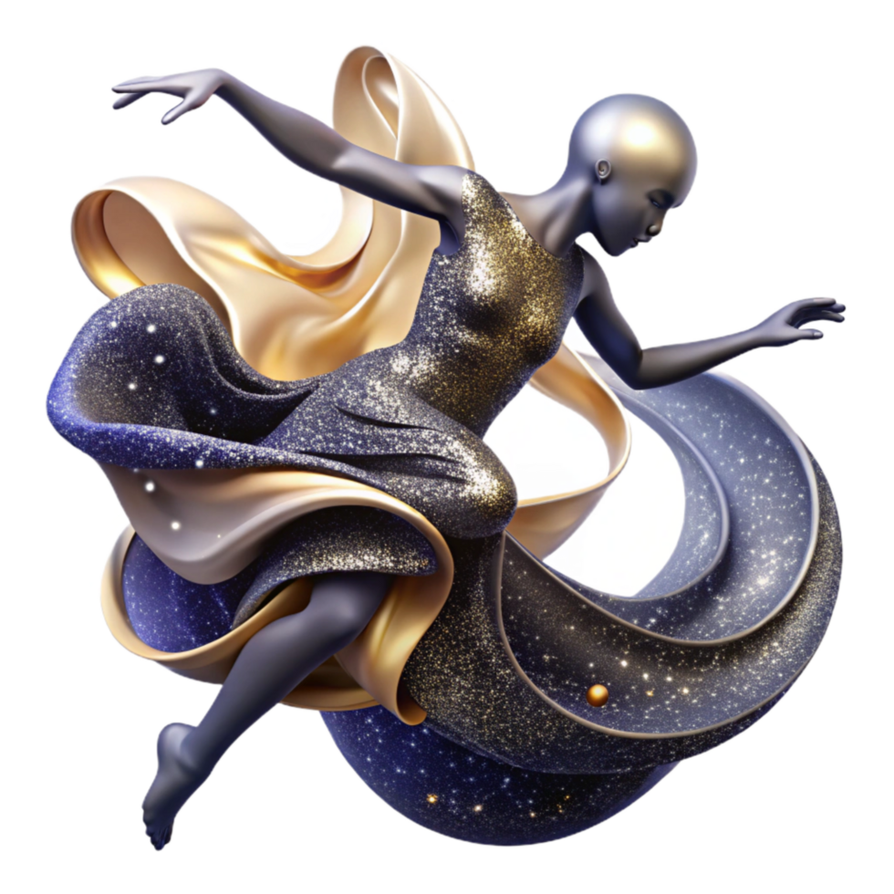 vibrant abstract Fluid Contemporary Dance Movement Isolated with Soft Lighting detailed png