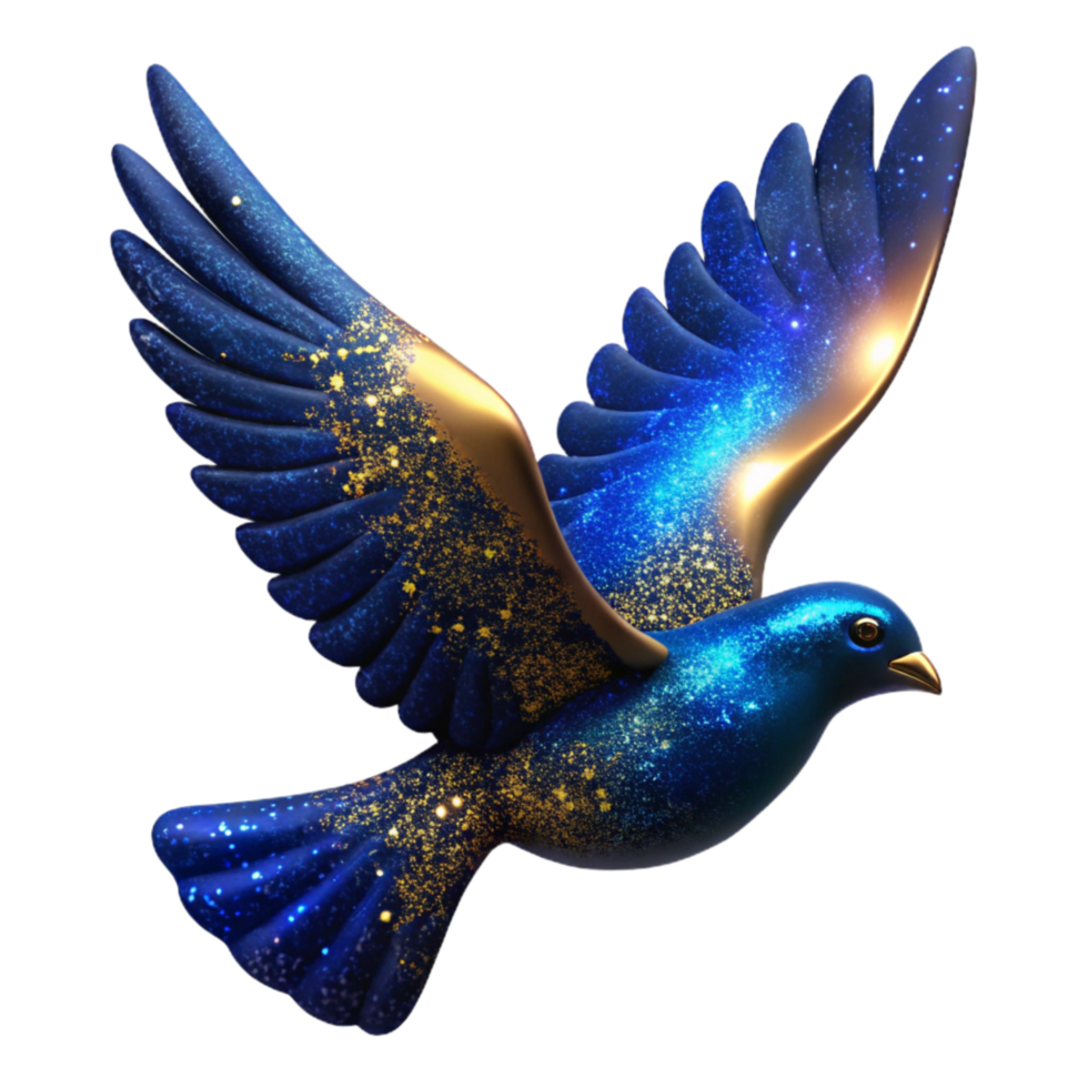 elegant rustic Flying Bird Silhouette Against Blue Sky Isolated Element png