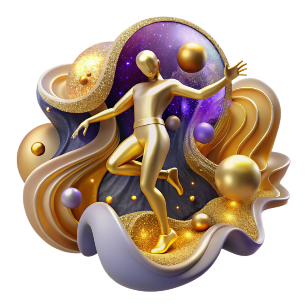 extraordinary creative Fluid Dance Movement Cutout with Warm Backlight high resolution png