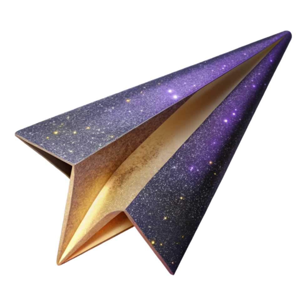 beautiful abstract Flying Paper Airplane Side View Isolated genuine png