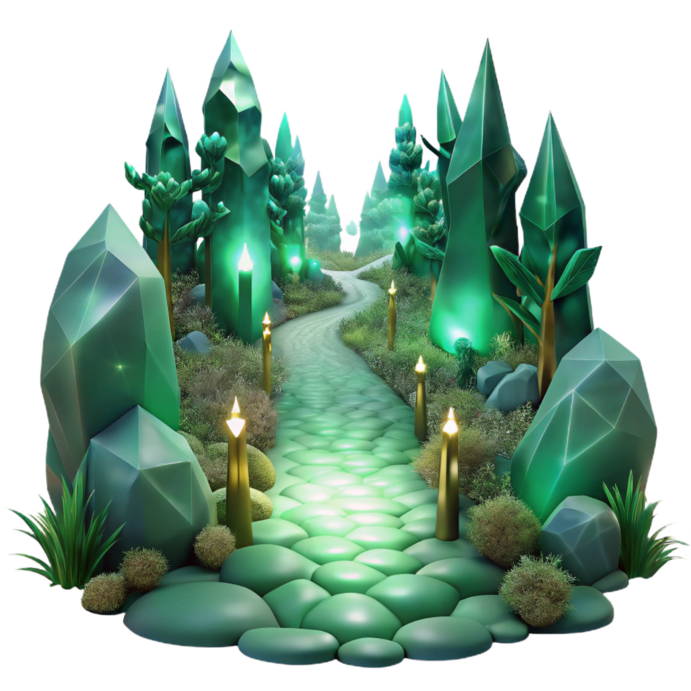 serene vintage Foggy Forest Path Isolated with Ethereal Green Tint professional png