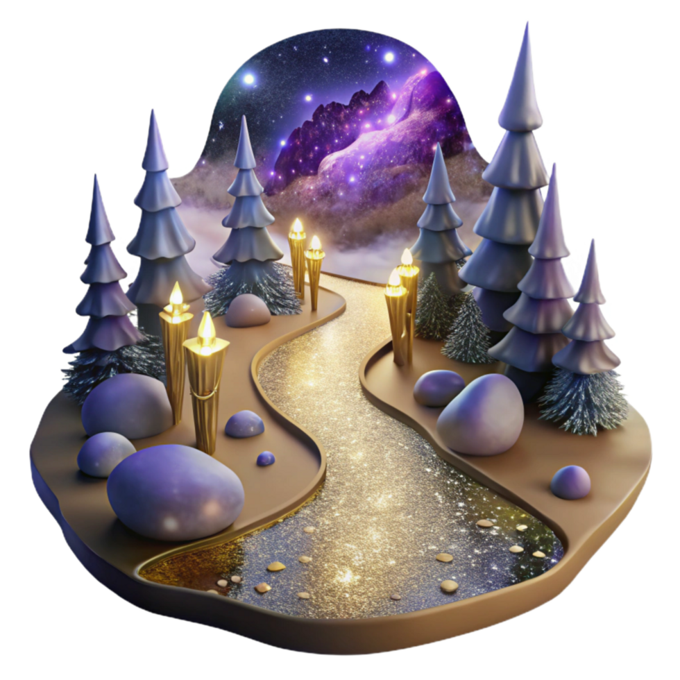 beautiful creative Foggy Path Through a Swamp with Cypress Trees Cutout high resolution png