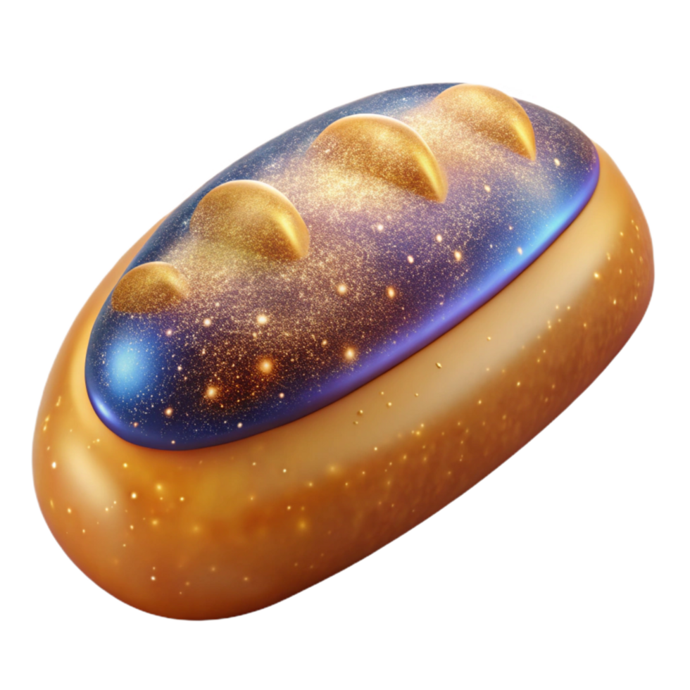 vibrant minimalist Freshly Baked Bread Loaf Side View Cutout Transparent Background authentic png