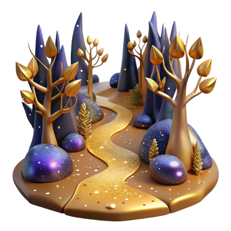 magnificent creative Forest Path with Fallen Leaves Isolated high quality png