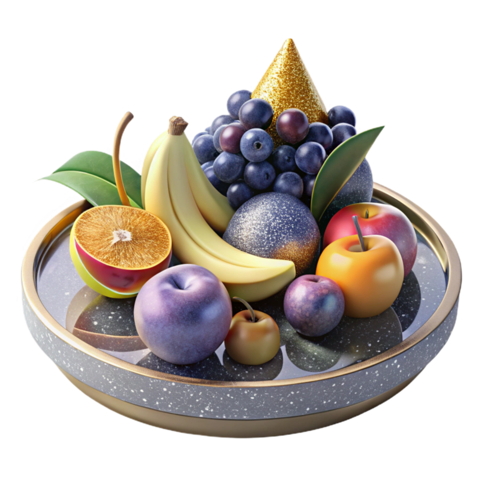 vibrant minimalist Fruit Platter Cutout with Assorted Fruits and Isolated Background high quality png