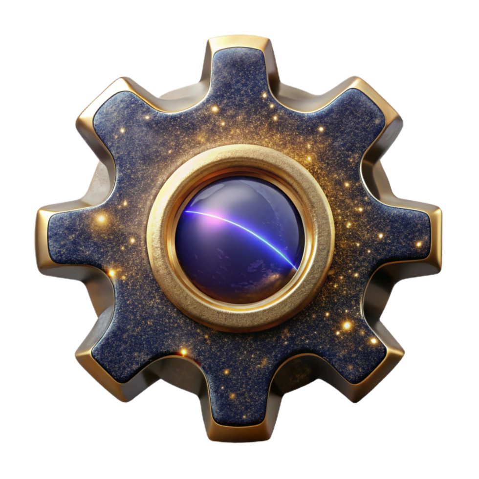 magnificent abstract Gear Icon Front View Isolated Element premium png