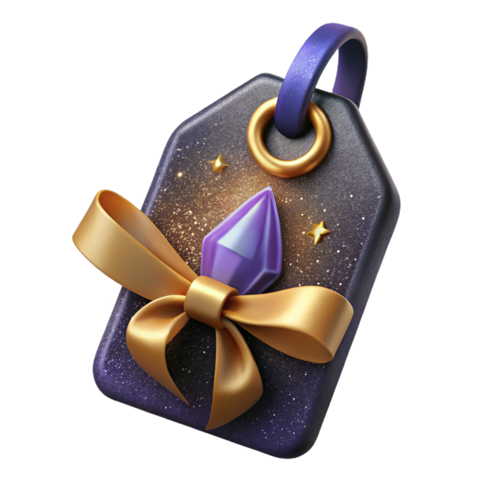 beautiful rustic Gift Tag with Ribbon Attached Cutout genuine png