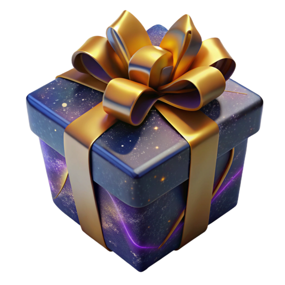 elegant rustic Gift Wrapped Present with Bow Isolated original png