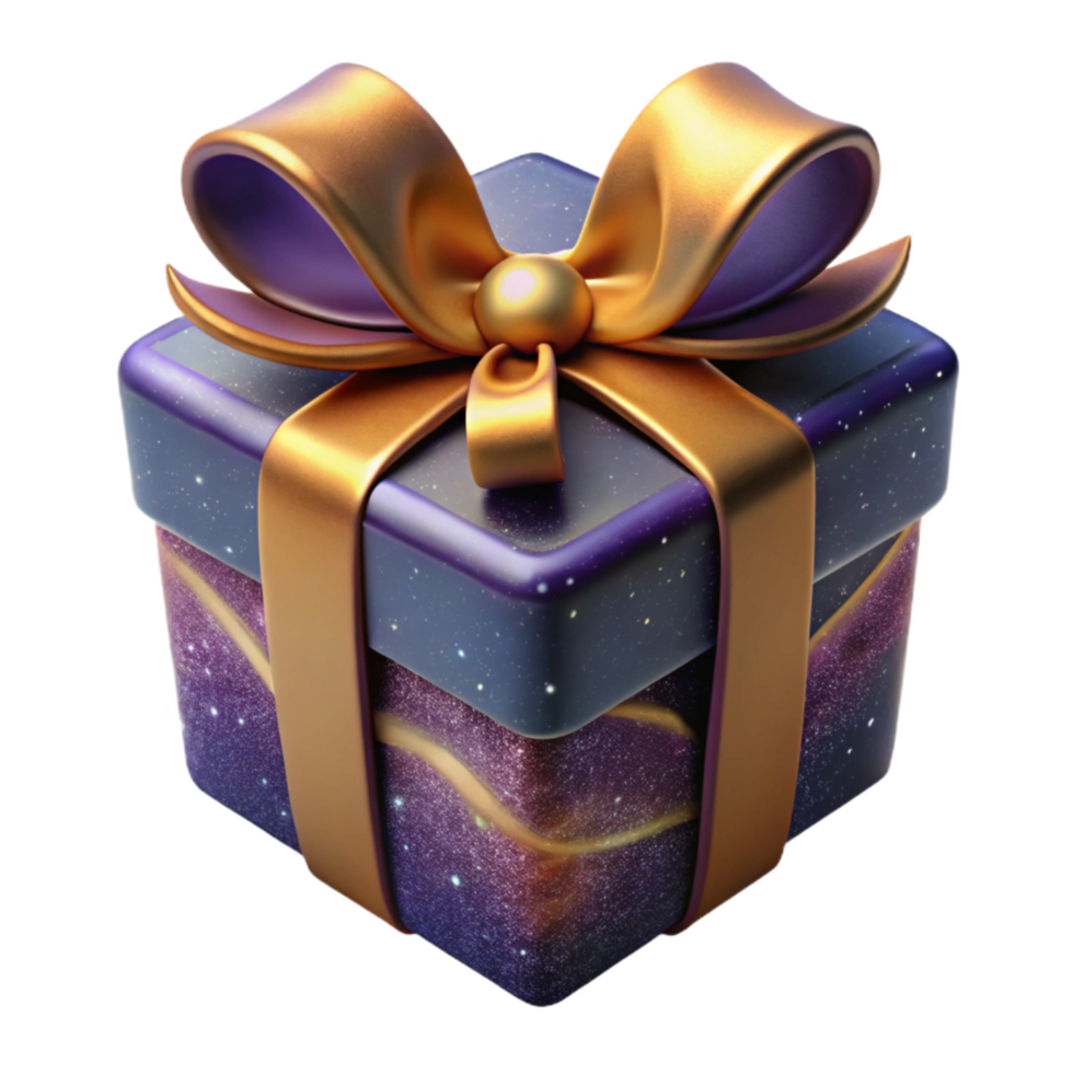 wonderful creative Gift Wrapped Present with Bow Isolated high quality png