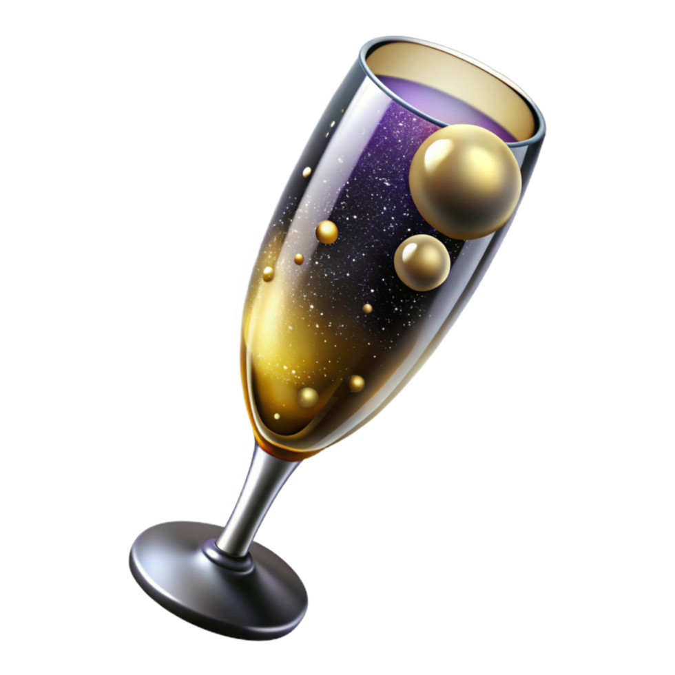 magnificent traditional Glass of Champagne with Bubbles Cutout exclusive png