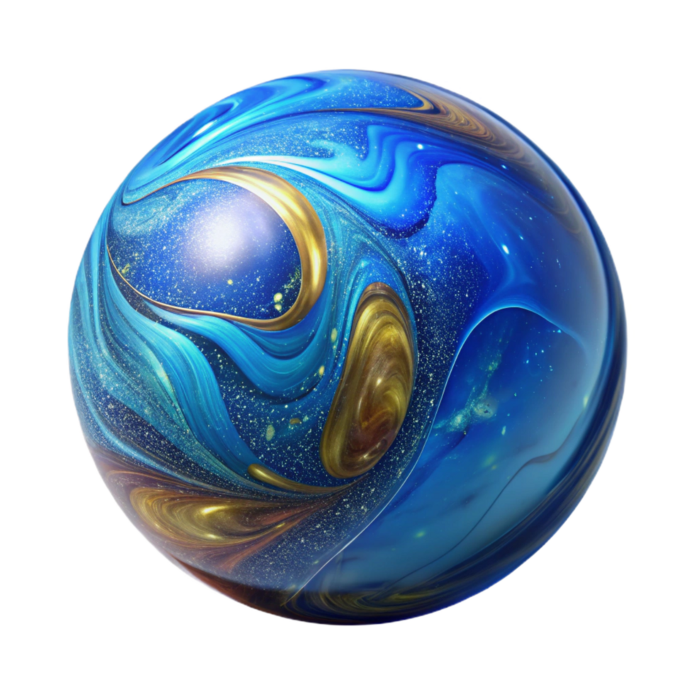 beautiful modern Glass Marble Blue and Swirled Transparent Background authentic png