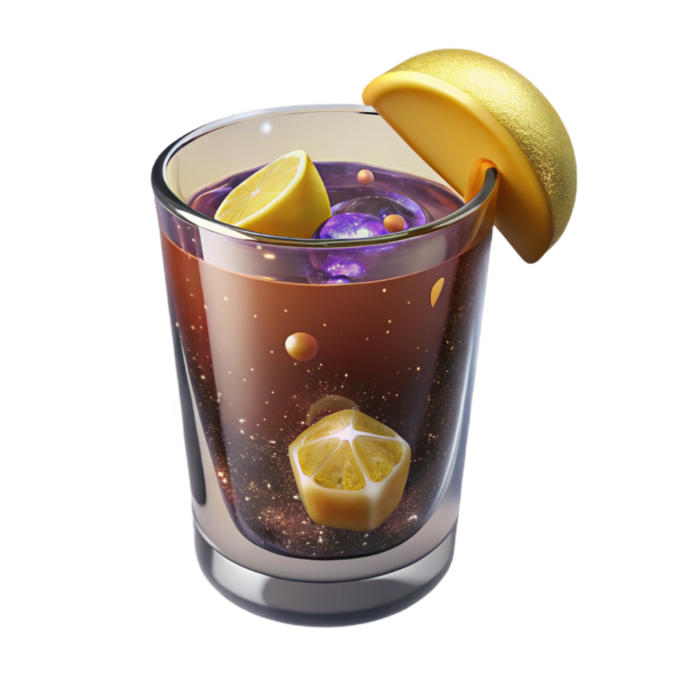 magnificent creative Glass of Iced Tea with Lemon Wedge Cutout Transparent Background authentic png