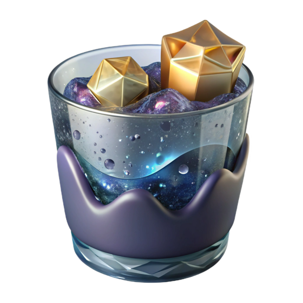 magnificent contemporary Glass of Water with Ice Cubes Angled View Isolated Element professional png