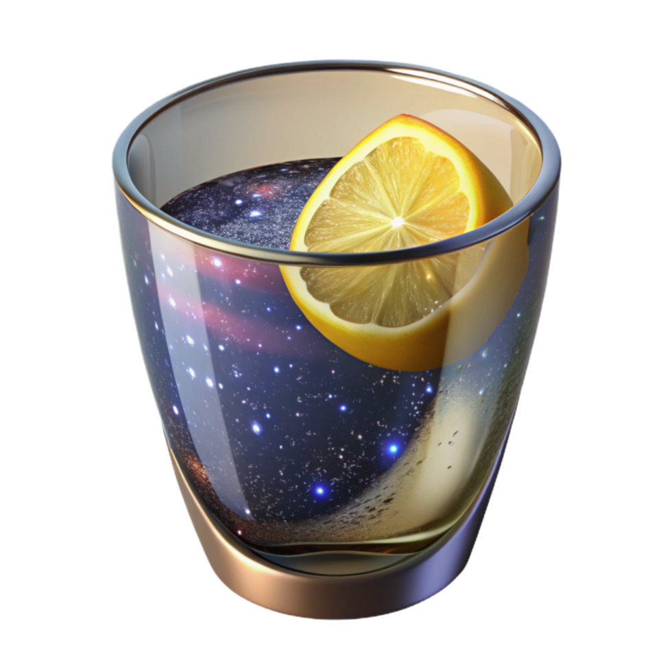 wonderful rustic Glass of Water with Ice Cubes Angled View Isolated Element original png
