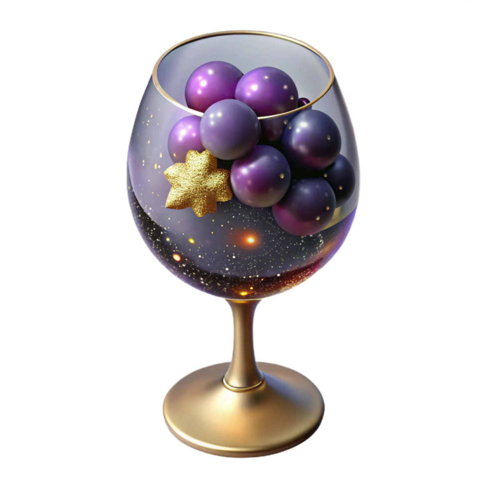 dramatic creative Glass of Wine with Red Wine and Transparent Background original png