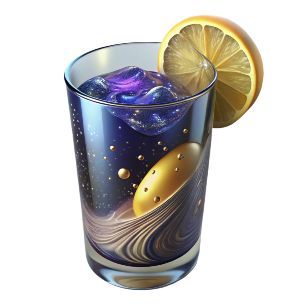 extraordinary minimalist Glass of Water with Ice Cubes Angled View Isolated Element authentic png