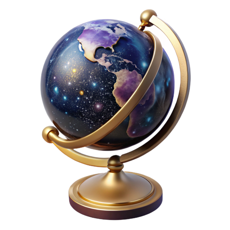 magnificent traditional Globe Rotating Side View with Transparent Background detailed png
