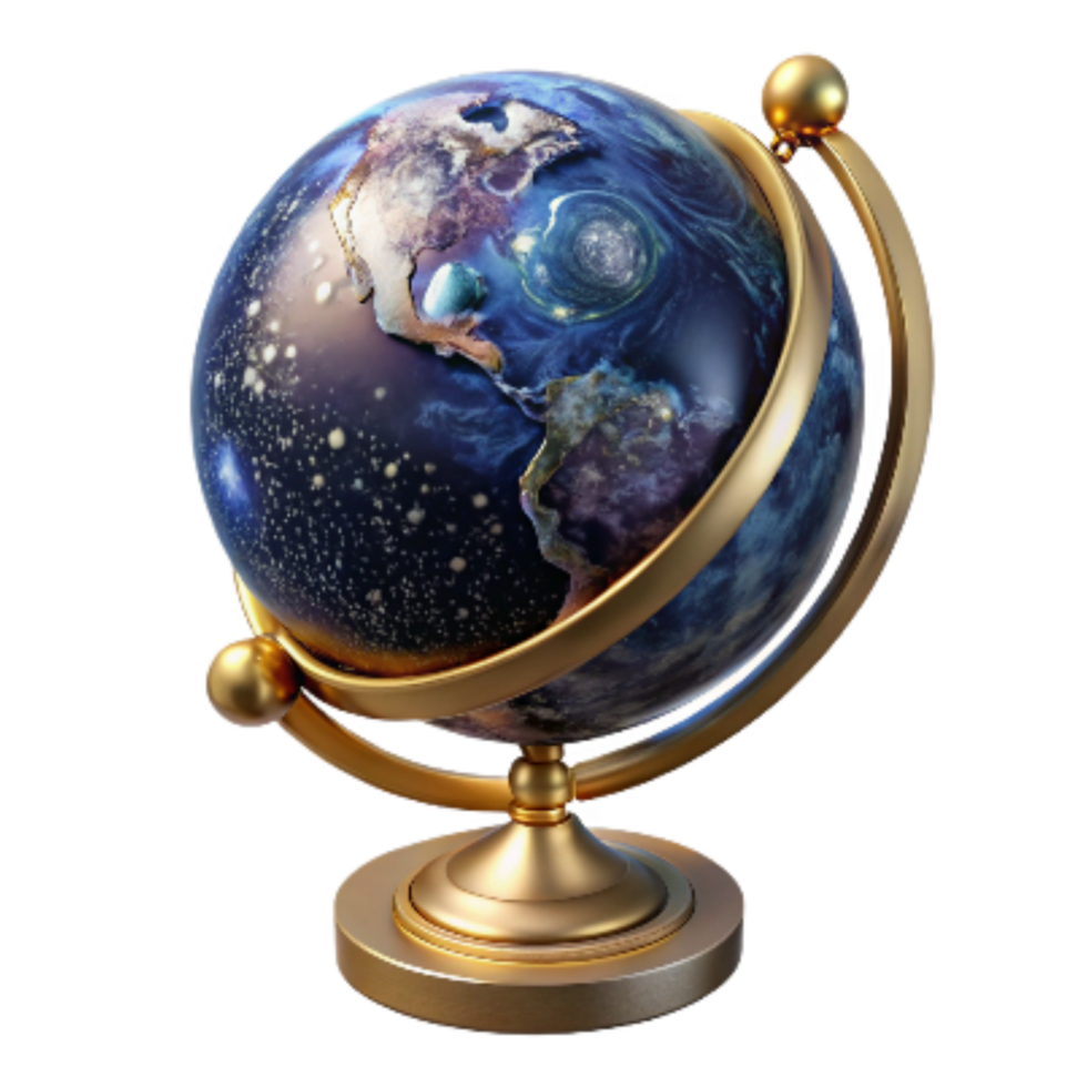 wonderful abstract Globe Top View Cutout with Stand png