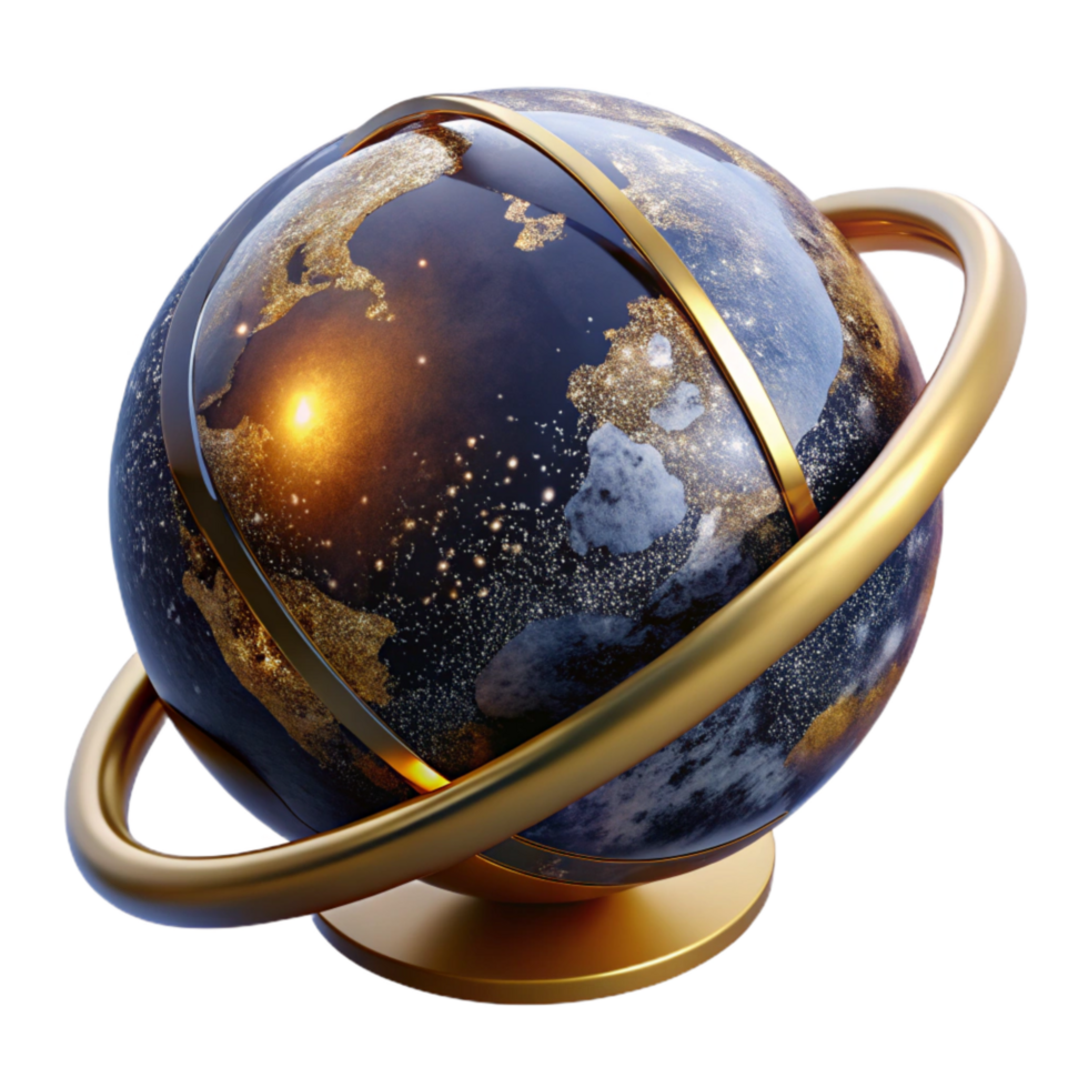 stunning minimalist Globe Rotating Side View with Transparent Background genuine png