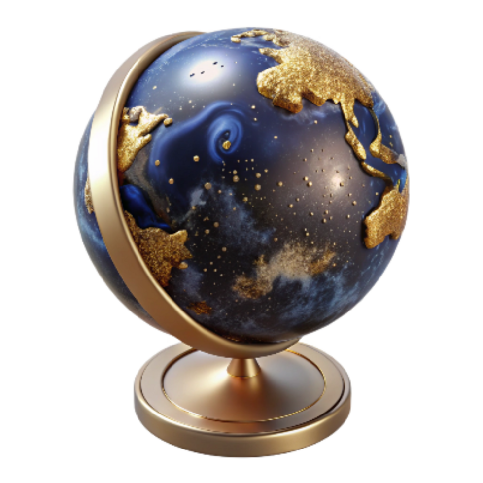 beautiful minimalist Globe Top View Cutout with Stand exclusive png