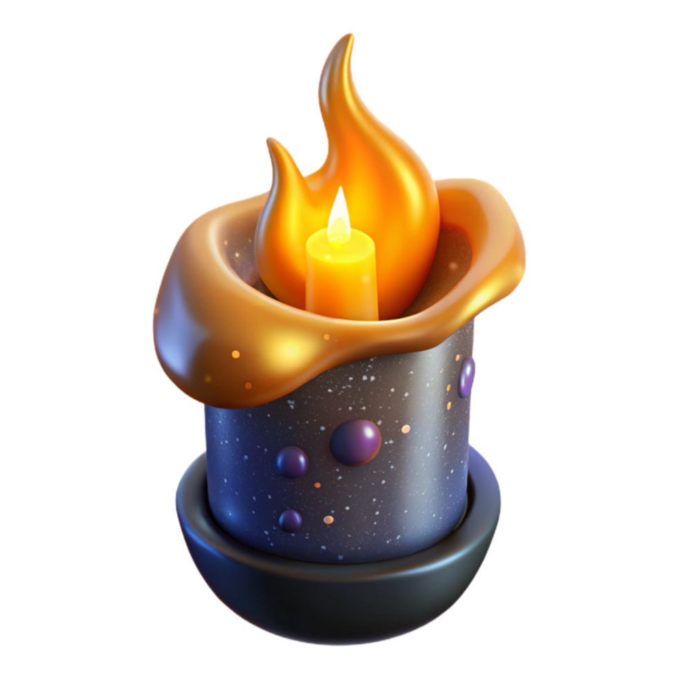 beautiful creative Glowing Candle Flame with Orange Yellow Light Transparent Background authentic png