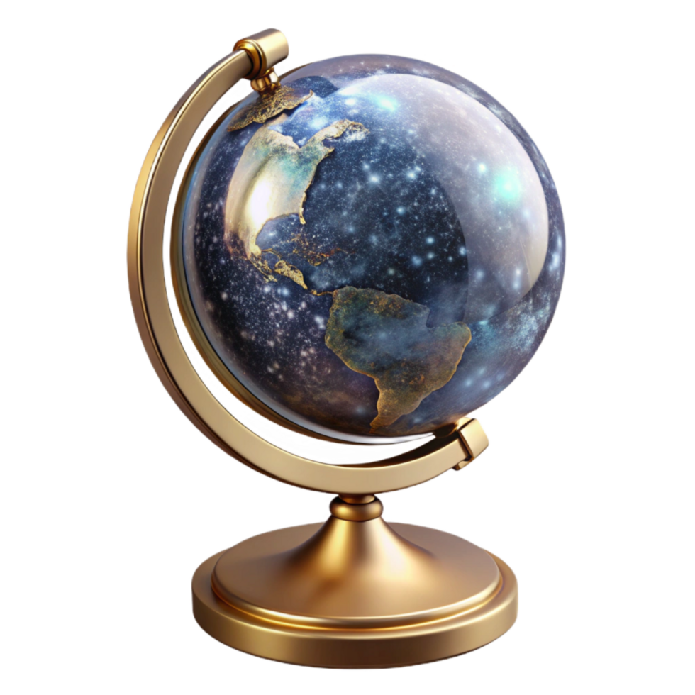 wonderful rustic Globe with Stand Angled View Transparent Cutout png