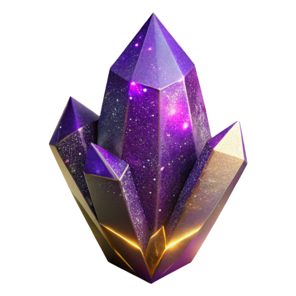 elegant artistic Glowing Crystal Shard Cutout with Purple Hue original png