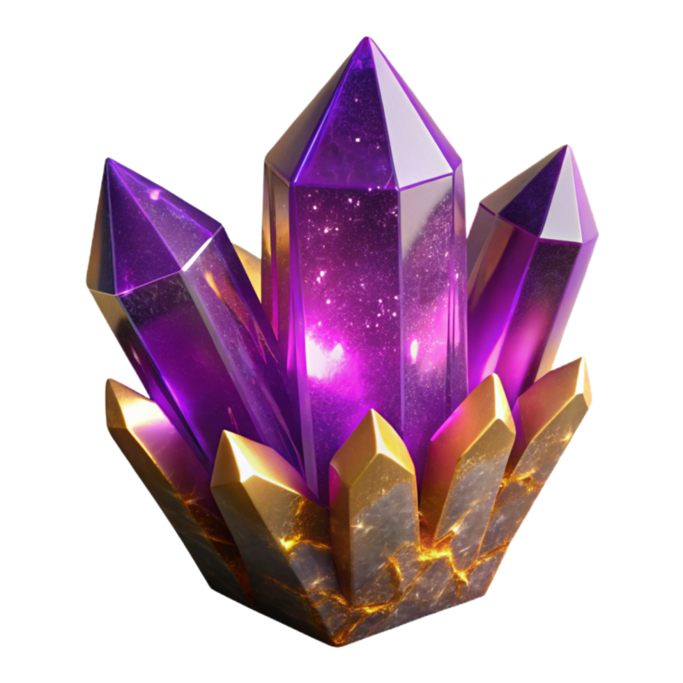 wonderful rustic Glowing Crystal Shard Cutout with Purple Hue exclusive png