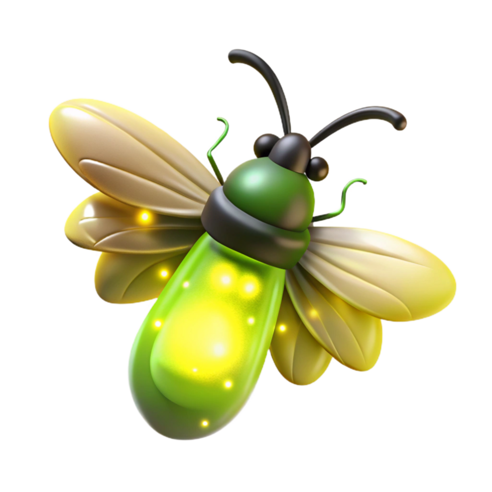 serene classic Glowing Fireflies with Yellow Green Light Transparent Background authentic png