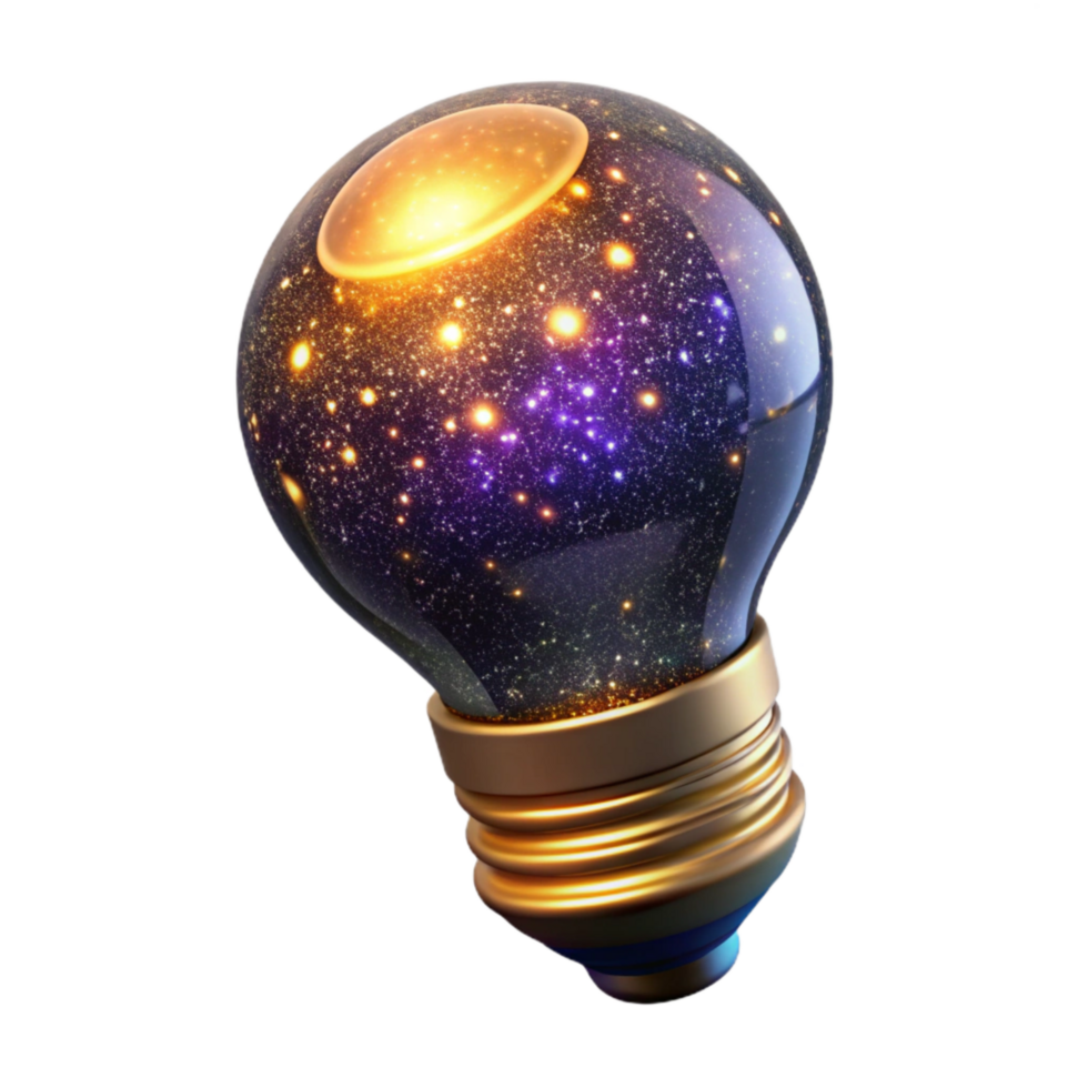 elegant minimalist Glowing Lightbulb Idea Concept Isolated high quality png
