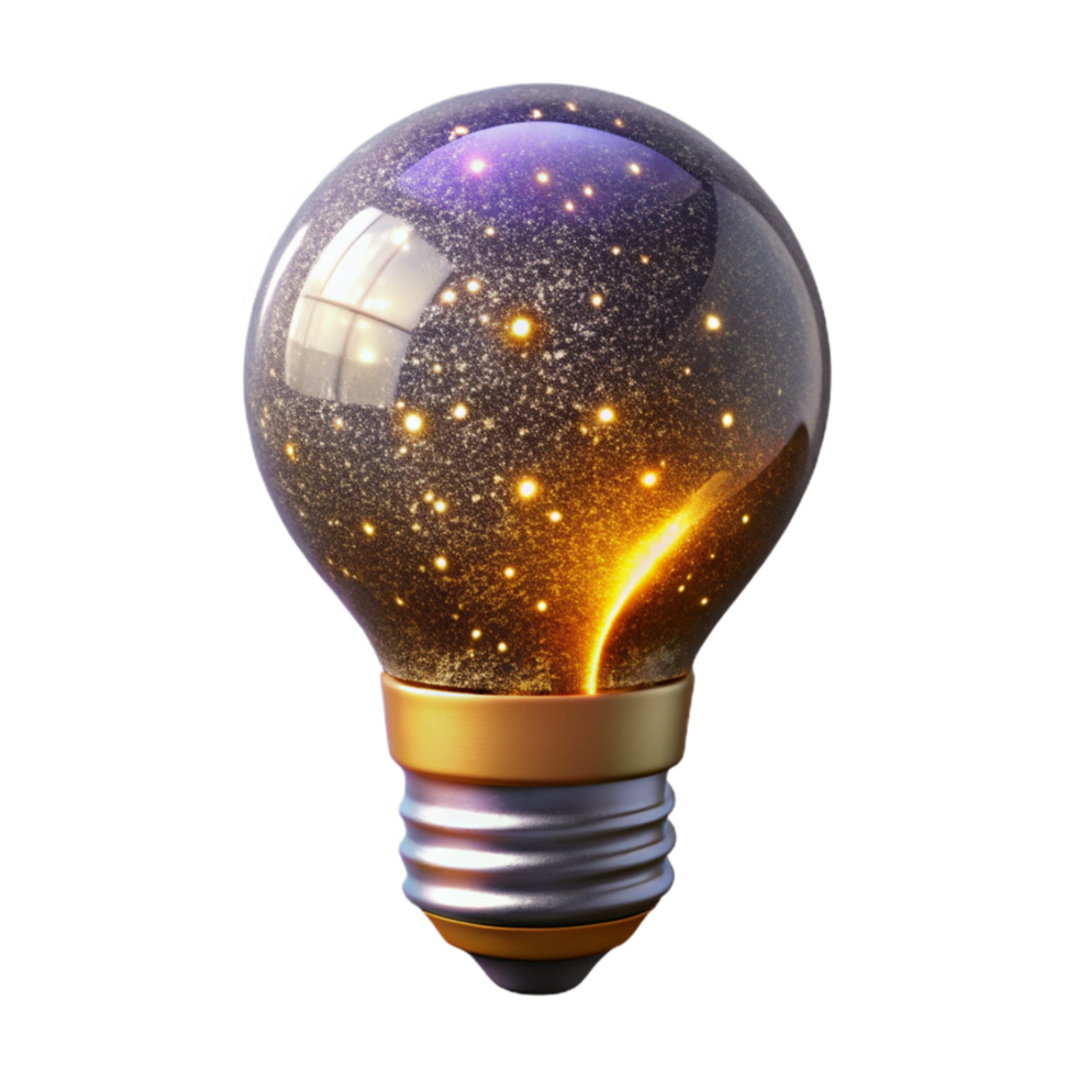 beautiful rustic Glowing Light Bulb Front View Isolated png