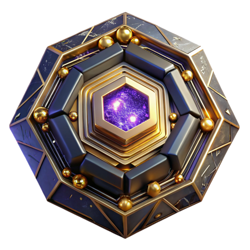 beautiful modern Glowing Energy Core with Circuits Cutout detailed png