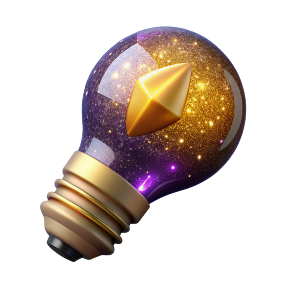 stunning creative Glowing Light Bulb Side View Isolated authentic png