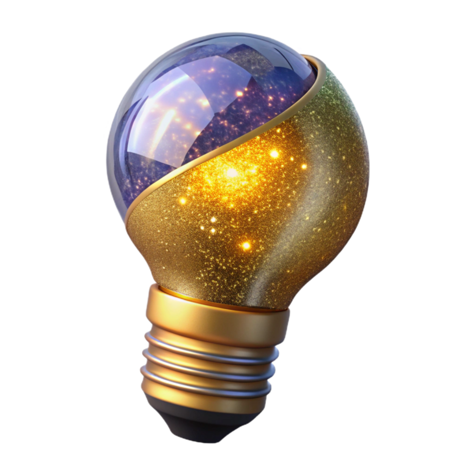 elegant artistic Glowing Light Bulb Side View Isolated genuine png