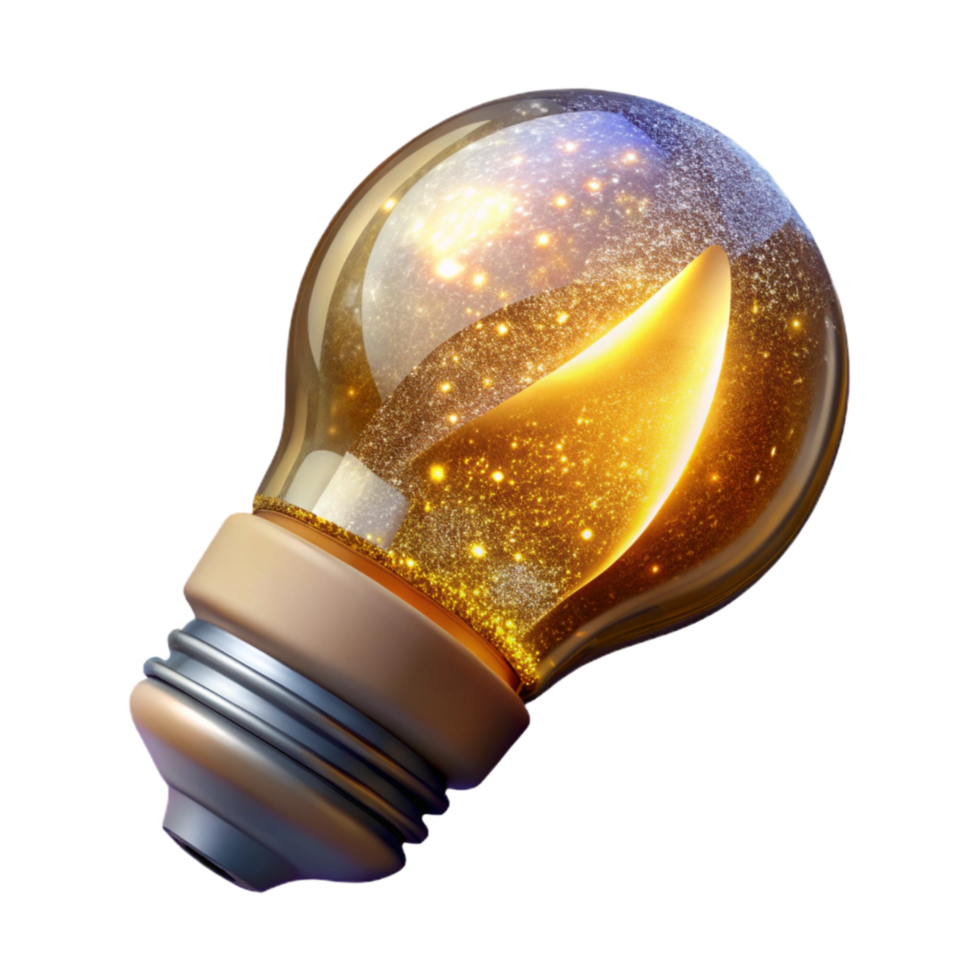 beautiful rustic Glowing Light Bulb Side View Isolated high quality png