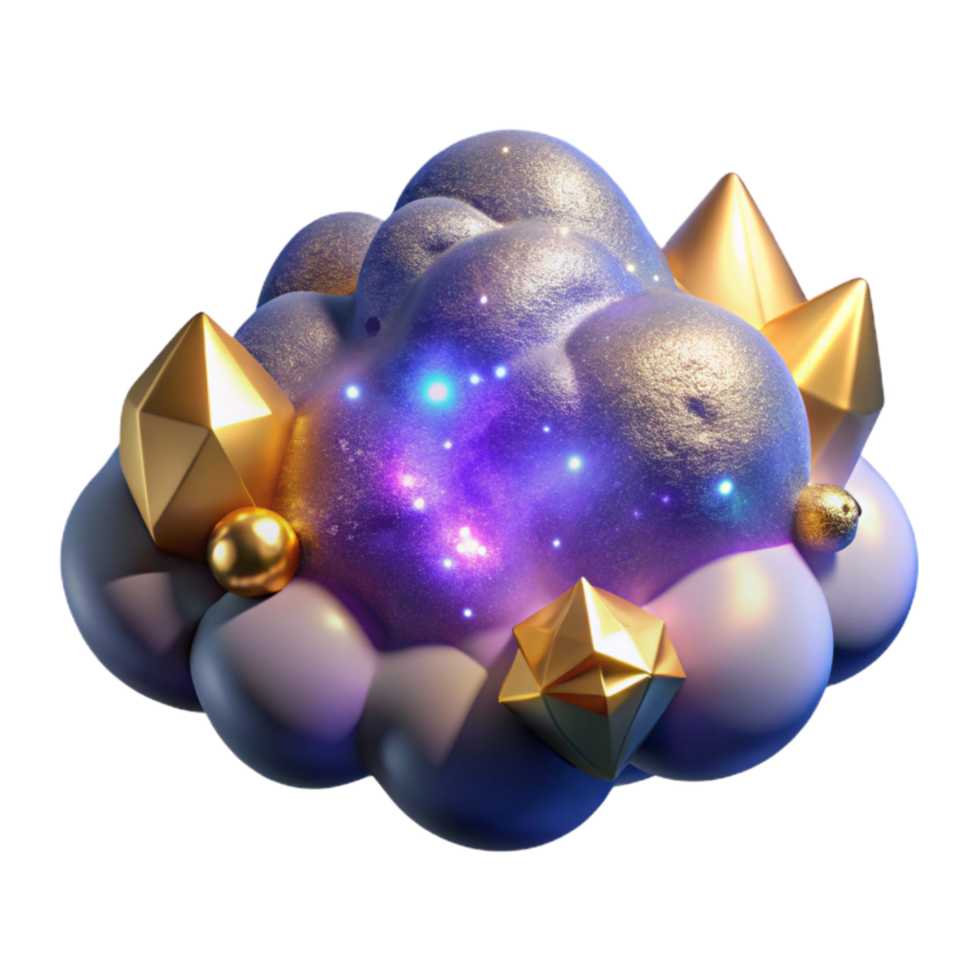 impressive artistic Glowing Nebula Cloud in Space Cutout authentic png