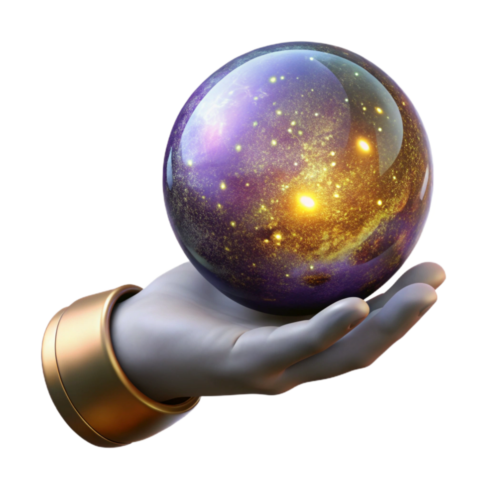 vibrant abstract Glowing Orb in Hand Isolated on Transparent Background premium png