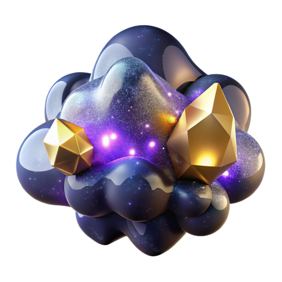 magnificent artistic Glowing Nebula Cloud in Space Cutout png