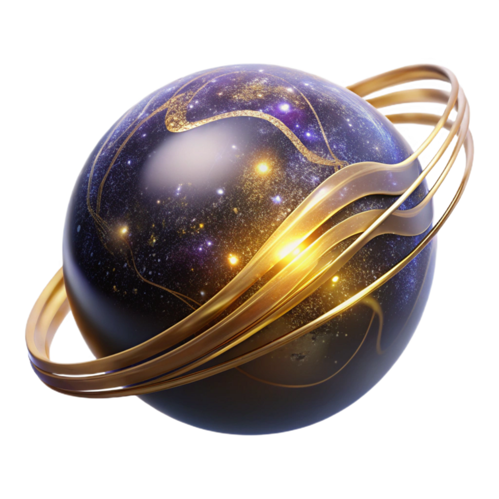 vibrant abstract Glowing Orb with Energy Trails Cutout professional png