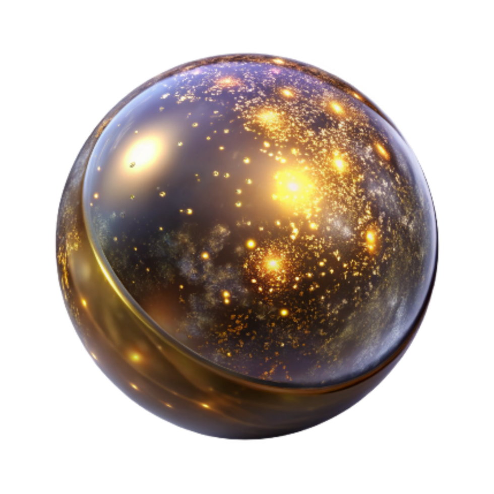 stunning vintage Glowing Orb with Sparkling Particles Transparent Element high resolution png