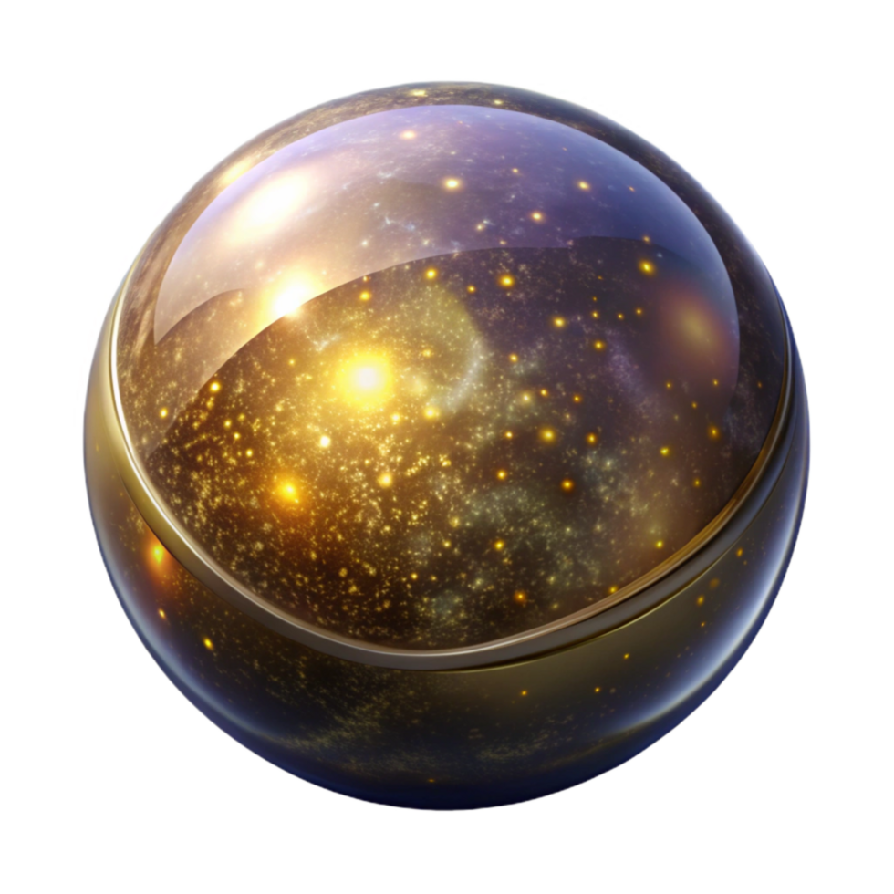 serene rustic Glowing Orb with Sparkles Isolated genuine png