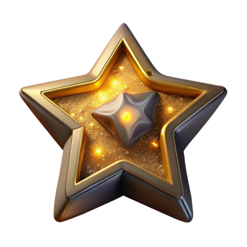 vibrant minimalist Glowing Star Cutout with Yellow Light png