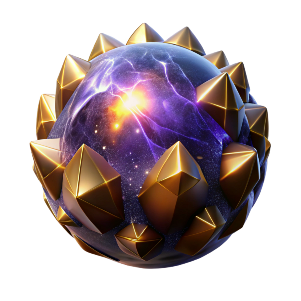 vibrant artistic Glowing Sphere with Light Rays Isolated genuine png